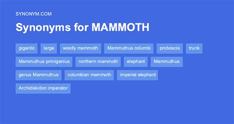 mammoth synonyms|MAMMOTH Synonyms: 154 Similar and Opposite Words .